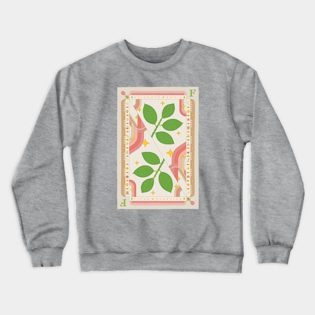 Ficus Elastica Rubber Plant Illustration with Playing Card Design for Plant Mom Plant Daddy Crewneck Sweatshirt by annagrunduls